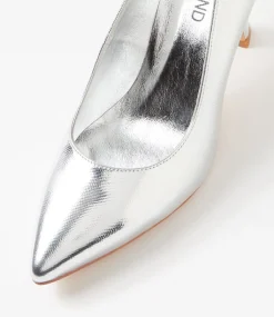 Women TOP END Heels-Lissia Silver Lizard Leather Pump Heels