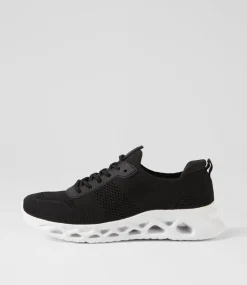 Women SUPERSOFT Comfort|Sneakers-Liveable Black Knit Sneakers