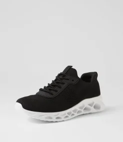 Women SUPERSOFT Comfort|Sneakers-Liveable Black Knit Sneakers