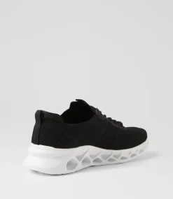 Women SUPERSOFT Comfort|Sneakers-Liveable Black Knit Sneakers