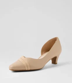 Women SUPERSOFT Comfort|Heels-Lizzis Nude Leather Patent Heels