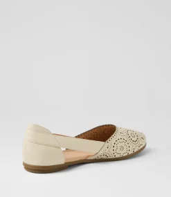 Women DIANA FERRARI Flats-Loama Cream Leather Ballet Flats