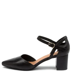 Women DIANA FERRARI Dress|Heels-LOCTAVIA BLACK LEATHER