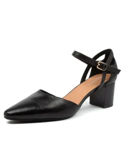 Women DIANA FERRARI Dress|Heels-LOCTAVIA BLACK LEATHER
