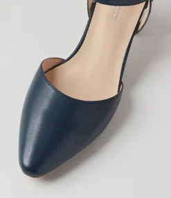 Women DIANA FERRARI Dress|Heels-Loctavia Deep Blue Choc Leather Heels