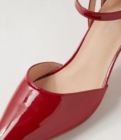Women DIANA FERRARI Dress|Heels-Loctavia Deep Red Patent Leather Heels