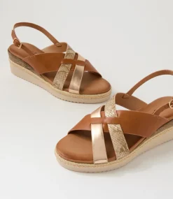 Women I LOVE BILLY Heels|Sandals-Londyn Tan Rose Gold Sandals