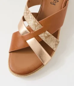 Women I LOVE BILLY Heels|Sandals-Londyn Tan Rose Gold Sandals