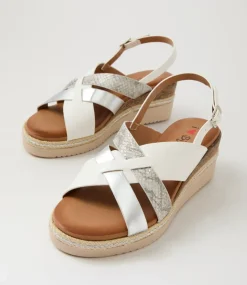 Women I LOVE BILLY Heels|Sandals-Londyn White Silver Sandals