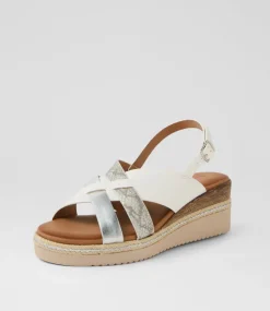 Women I LOVE BILLY Heels|Sandals-Londyn White Silver Sandals