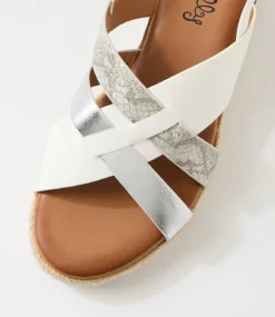 Women I LOVE BILLY Heels|Sandals-Londyn White Silver Sandals