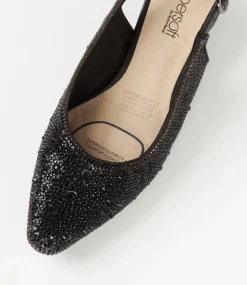 Women SUPERSOFT Comfort|Heels-Looloo Black Jewels Leather Heels