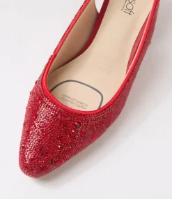 Women SUPERSOFT Comfort|Heels-Looloo Red Jewels Leather Heels