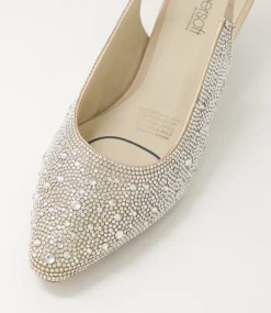Women SUPERSOFT Comfort|Heels-Looloo Silver Nude Jewels Leather Heels