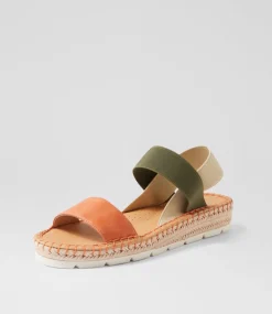 Women DIANA FERRARI Flats|Sandals-Loquat Autumn Multi Leather Elastic Sandals