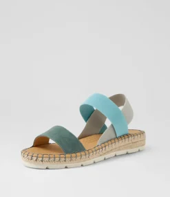 Women DIANA FERRARI Flats|Sandals-Loquat Ocean Multi Leather Elastic Sandals
