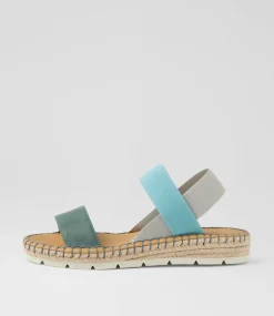Women DIANA FERRARI Flats|Sandals-Loquat Ocean Multi Leather Elastic Sandals