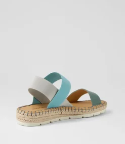 Women DIANA FERRARI Flats|Sandals-Loquat Ocean Multi Leather Elastic Sandals