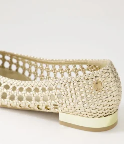 Women I LOVE BILLY Flats-Loron Pale Gold Weave Flat Shoes