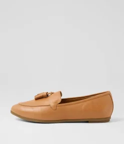 Women DIANA FERRARI Loafers|Flats-Lorrayne Dark Tan Leather Loafers
