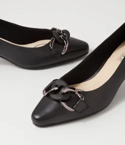 Women SUPERSOFT Dress|Comfort-Lovely Black Leather Heels