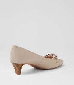 Women SUPERSOFT Dress|Comfort-Lovely Oatmilk Leather Pump Heels