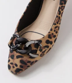 Women SUPERSOFT Dress|Comfort-Lovely Tan Leopard Suede Pump Heels