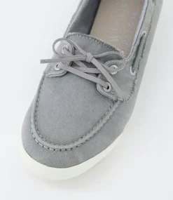 Women BLOWFISH Flats-Lowtide Fog Grey Canvas Flat Shoes