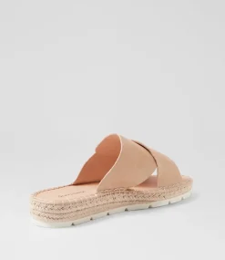 Women DIANA FERRARI Flats|Sandals-Luandan Nude Leather Sandals