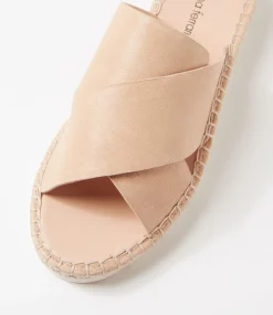 Women DIANA FERRARI Flats|Sandals-Luandan Nude Leather Sandals