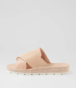 Women DIANA FERRARI Flats|Sandals-Luandan Nude Leather Sandals