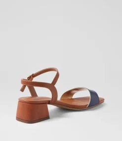 Women I LOVE BILLY Heels|Sandals-Lunto Navy Pale Gold Tan Sandals