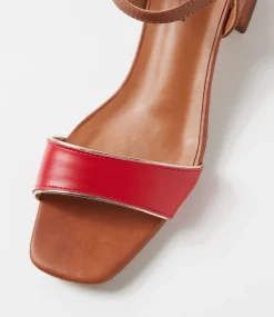 Women I LOVE BILLY Heels|Sandals-Lunto Red Pale Gold Tan Sandals