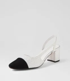 Women DIANA FERRARI Heels-Luxury Black Silver Multi Heels
