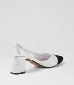 Women DIANA FERRARI Heels-Luxury Black Silver Multi Heels
