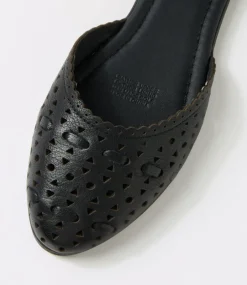 Women DIANA FERRARI Flats-Lyndsie Black Leather Flat Shoes