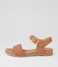 Women SUPERSOFT Comfort|Flats-Lynies Dark Tan Leather Sandals