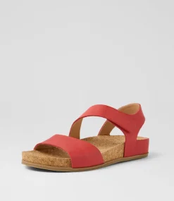 Women DIANA FERRARI Flats|Sandals-Lyony Cherry Leather Sandals