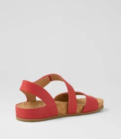 Women DIANA FERRARI Flats|Sandals-Lyony Cherry Leather Sandals