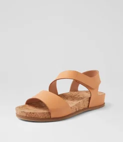 Women DIANA FERRARI Flats|Sandals-Lyony Tan Leather Sandals