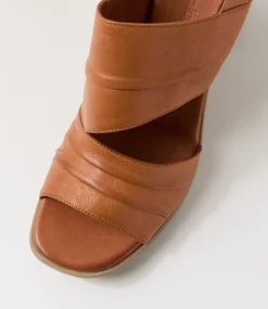 Women DIANA FERRARI Heels|Sandals-Madelina Tan Leather Sandals