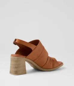 Women DIANA FERRARI Heels|Sandals-Madelina Tan Leather Sandals
