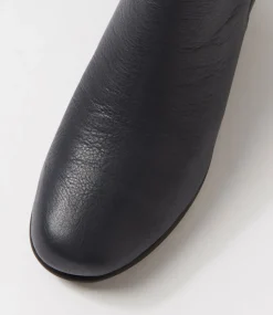 Women SUPERSOFT Boots|Comfort-Maeeve Navy Leather Ankle Boots