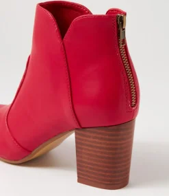 Women I LOVE BILLY Boots-Mahlon Red Ankle Boots