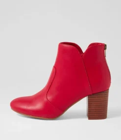 Women I LOVE BILLY Boots-Mahlon Red Ankle Boots