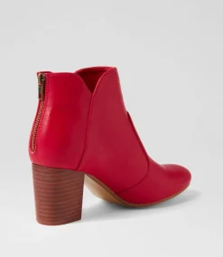 Women I LOVE BILLY Boots-Mahlon Red Ankle Boots