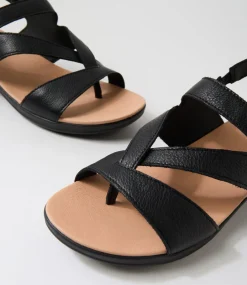 Women SUPERSOFT Comfort|Sandals-Majesti Black Leather Sandals