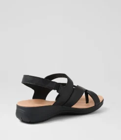 Women SUPERSOFT Comfort|Sandals-Majesti Black Leather Sandals