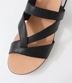 Women SUPERSOFT Comfort|Sandals-Majesti Black Leather Sandals