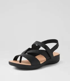 Women SUPERSOFT Comfort|Sandals-Majesti Black Leather Sandals